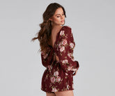 Fresh Florals Chiffon Tie-Back Romper